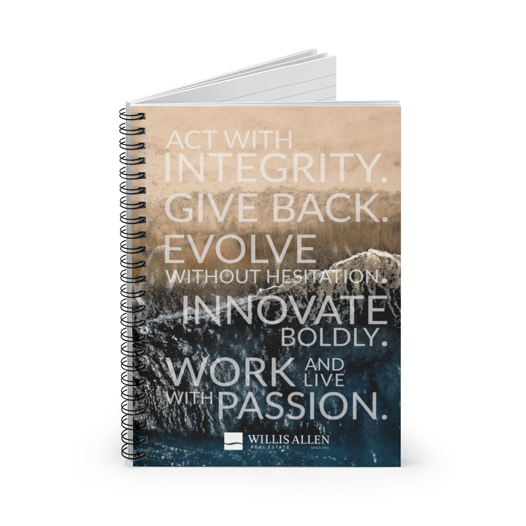 WA Core Values Spiral Notebook - Ruled Line – Willis Allen Real Estate ...